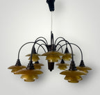 9-arm amber chandelier